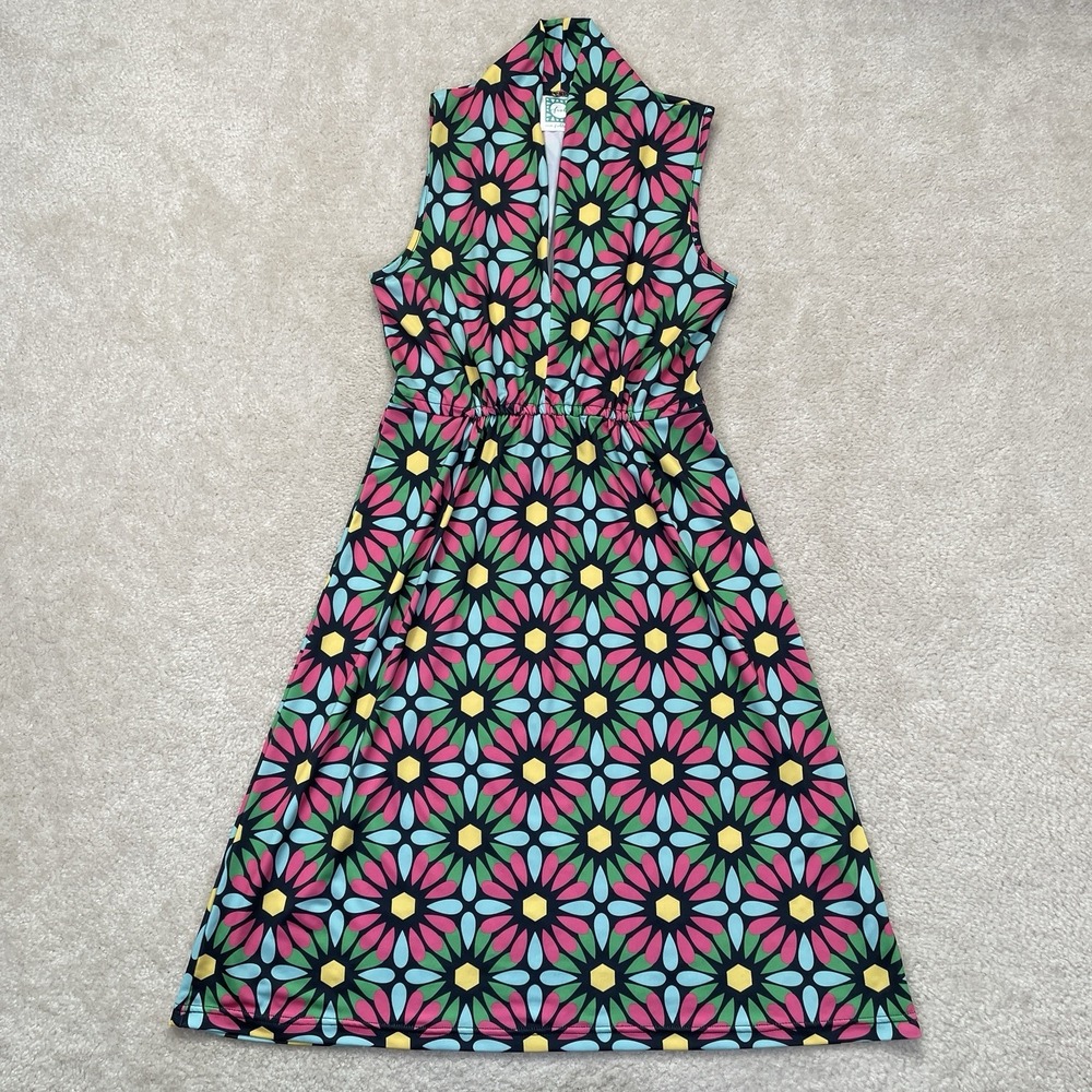 Vera Fishbaugh Dress Womens Small Floral A Line Shift Mod Go-Go Retro